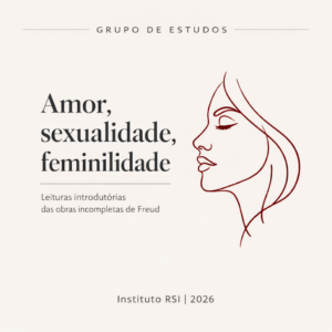 Capa do grupo de estudos Amor, sexualidade, feminilidade com ilustração minimalista feminina e identidade visual do Instituto RSI.